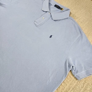 Polo Ralph Lauren Hemd Herren 3XLT Iconic Mesh Polo Blau Baumwolle Luxus Reichtum - Bild 1 von 10