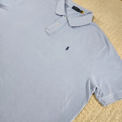 Camisa Polo Ralph Lauren Hombres 3XLT Icónica Malla Polo Azul Algodón Lujo Riqueza Foto 1 de 4