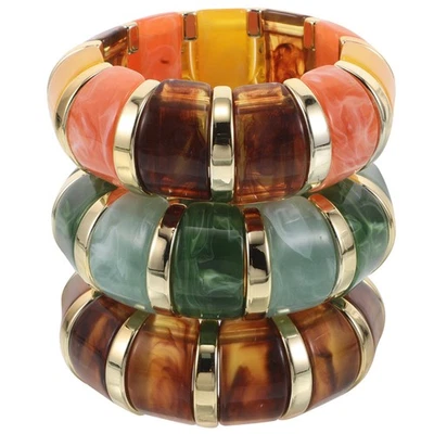  3 Acryl-Armreifen: Breite, klobige Armreifen aus Acryl – geometrische, - Bild 1 von 4