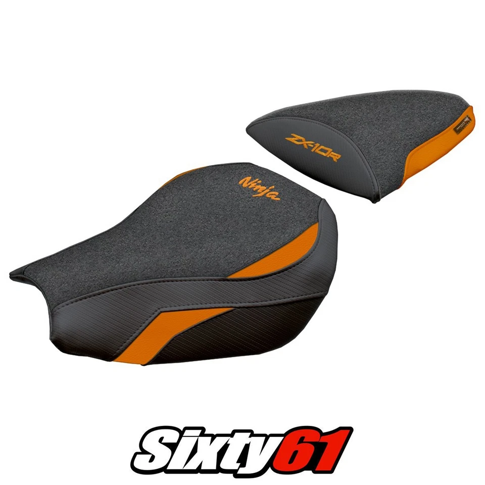川崎 Ninja ZX 10 R 2006 - 2007 座椅套 Tappezzeria Ultragrip 橙色 黑色 — 第 1/4 张图片
