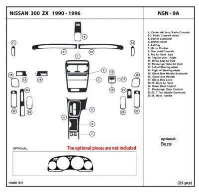Interior Real Carbon Fiber Dash Trim Kit for NISSAN 300ZX 1990-1996 - Image 1 of 4