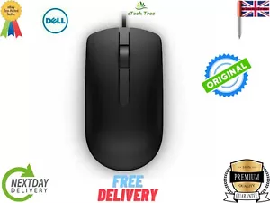 BRANDED DELL OPTICAL COMPUTER MOUSE MS116 USB WIRED-BLACK-SCROLL WHEEL 3 BUTTON  - Picture 1 of 11