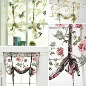 1x Roman Shade Kitchen Net Curtain Door Pelmet Panels Valance Swags Sheer Modern - Picture 1 of 15
