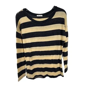 Tea n Rose Damen Pullover Langarm Rundhals Gr. S grau/gelb gestreift - Bild 1 von 4