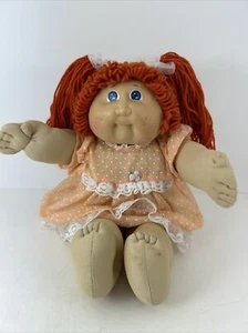 VTG  1978/1982 Cabbage Patch Kids Doll Coleco Yarn Red Hair Blue  Eyes Blue Sig - Picture 1 of 14