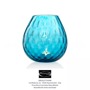 Nason Moretti Murano - Makramee - Vase Kerzenhalter H CM 15 - Türkis - Bild 1 von 5