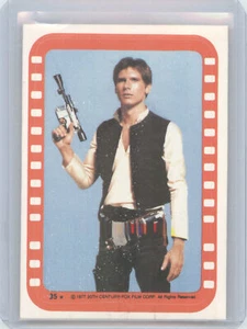 #35 Han Solo (Harrison Ford) | Inserto de pegatina | 1977 Topps Star Wars, Serie 4 - Imagen 1 de 2