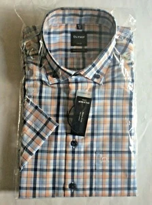 "Camisa Olymp Luxor Para Hombre S/S Negocios/Camisa Formal Cheque 39 cm (M) 15 1/2" - Imagen 1 de 5
