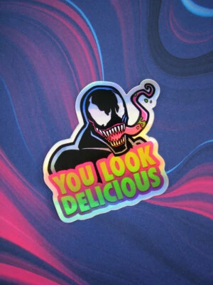 Venom Holographic Metallic Sticker Marvel Spider-Man Car Laptop Skateboard Decal - Image 1 of 4