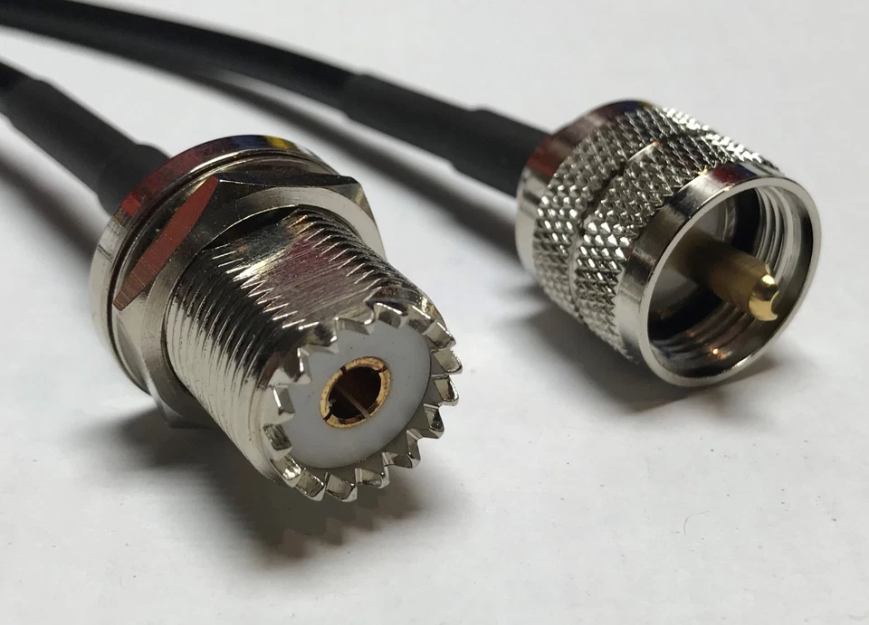 UHF Male Pl259 to UHF Female Bulkhead Pick Length RG58 Lot Coax Cable 50ohm USA - Image 1 of 1