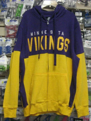  NFL VIKINGS G-III РУКИ ВЫСОТЫ ПОЛНЫЙ МОЛНИИ ТОЛСТОВКА С КАПЮШОНОМ L LG БОЛЬШОЙ НОВЫЙ  - Изображение 1 из 3