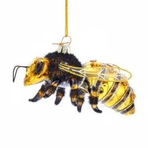 Adorno de abeja miel de 3,5" vidrio hermoso detallado adorno de árbol de Navidad insecto - Imagen 1 de 7