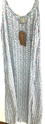 BOCA RATON NEW OLD STK BEACH RESORT WEAR  Boho SACRED THREADS Blue Flower Dress - Image 1 of 2