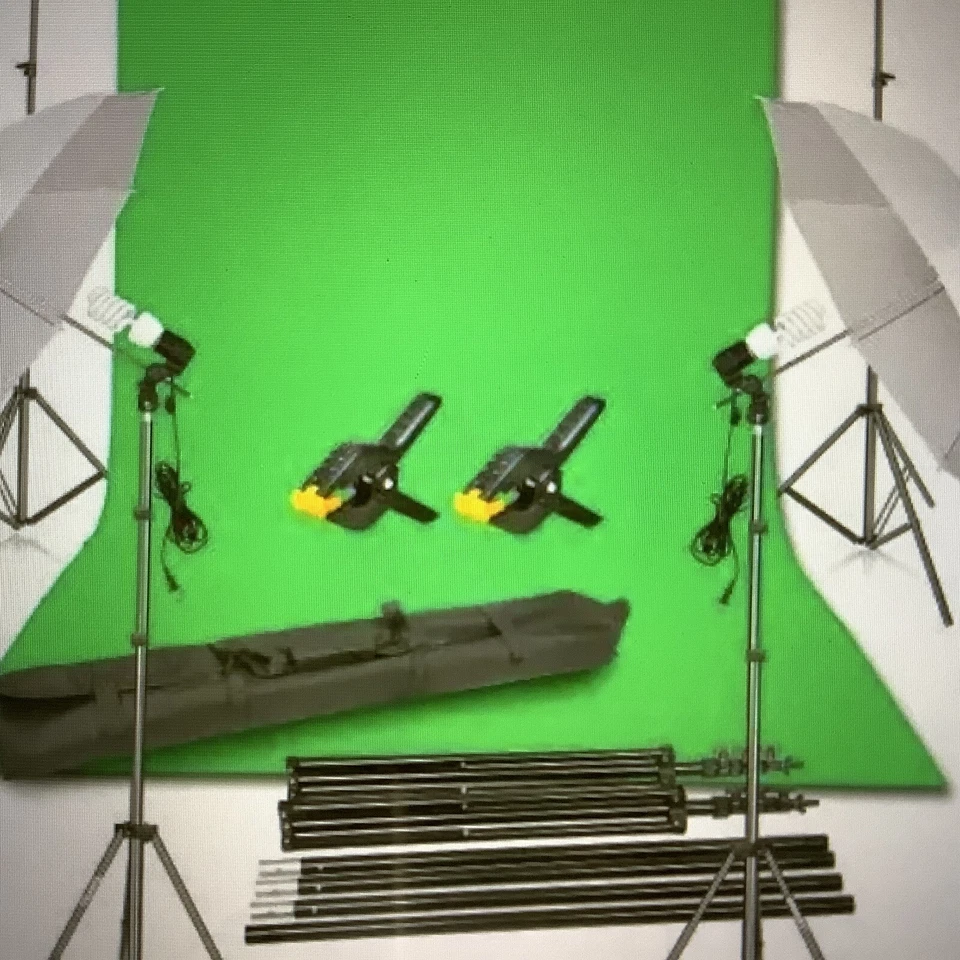 Emart Video Backdrop Continuous Umbrella Studio Light Green Screen Kit New Look - Image 1 of 1