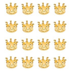EXCEART Mini Crown Bead Charms 50pcs King Pendants Beads 1X1cm, Golden 