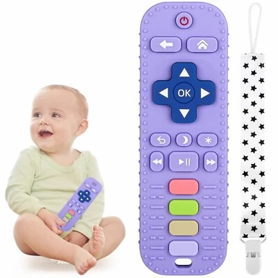 Mordedor remoto para bebé TV sin BPA - Juguete de dentición de silicona para bebés 3M+ Foto 1 de 4