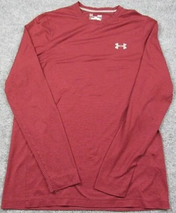 Camisa Under Armour Para Hombre Pequeña Calce Suelto Cold Gear Manga Larga Rayas Borgoña - Imagen 1 de 8