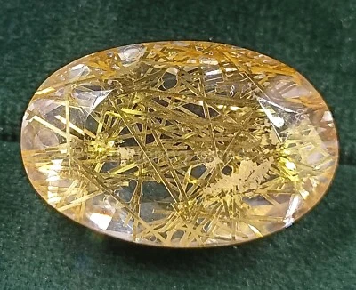 Oval Cut 66.55 Ct Yellow Rutilated Quartz Certified Transparent Loose Gems 5AIZ - Image 1 of 4