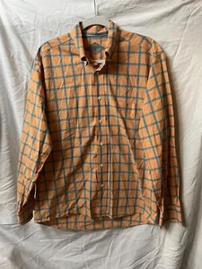 Bills Khakis Orange Plaid Long Sleeve Button Down Shirt sz M - Picture 1 of 5