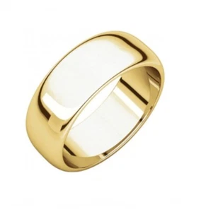 14k Solid Yellow Gold 8mm Wedding Band Ring Size 5 to 14.5 - Picture 1 of 1