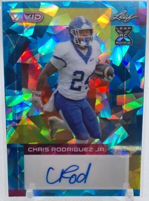 CHRIS RODRIGUEZ JR 2023 LEAF VIVID  RC #1/1 ONE OF ONE BLUE CRYSTAL AUTO #BA-CRJ - Image 1 of 3