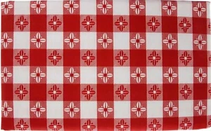EcoVinyl Peva Kitchen Tablecloth, 52"x70" Oblong,RED & WHITE BISTRO GINGHAM,Kane - Picture 1 of 15