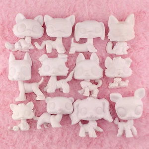 【YOU PICK】Costom White Base Blank Mold Cat Dog Kids DIY Paint Play Toy Pets - Picture 1 of 21
