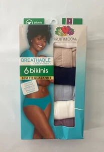 Fruit if the Loom Breathable Cotton-Mesh 6pk Bikinis size 7L - Picture 1 of 3