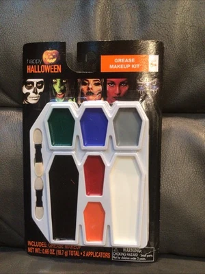 Halloween Grease Makeup Kit Colored Face Paint With 2 Applicators - Image 1 of 2