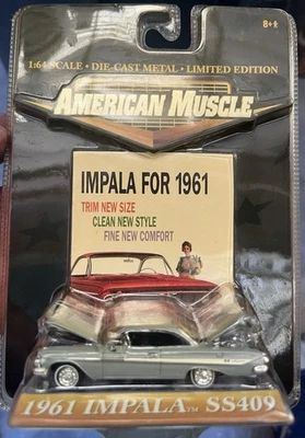 ERTL American Muscle 1961 IMPALA SS409 Green Limited Edition Diecast 2001 NOS - Image 1 of 2