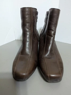 Clarks Mujer Talla 9W Cremallera Lateral Botines, Marrón Café Foto 1 de 4