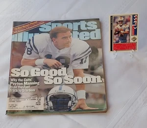 Peyton Manning 1998 UD Choice Rookie Card #193 + So Good So Fast SI Nov 1999 - Picture 1 of 8