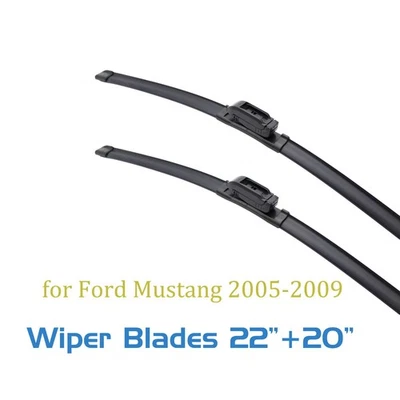 Escobillas limpiaparabrisas 22 20 delanteras 2 piezas gancho en J para Ford Mustang 2005-2009 Foto 1 de 4