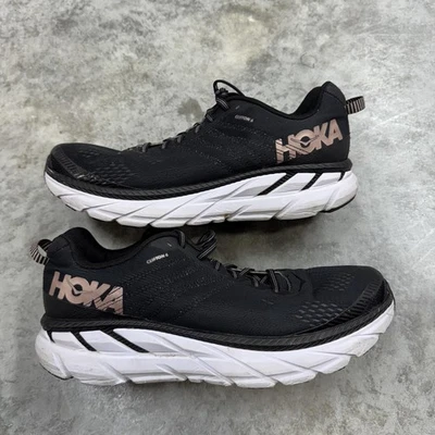 Hoka One One Clifton 6 Zapatos Mujer Talla 10 Negro Blanco Tenis para Correr Foto 1 de 4
