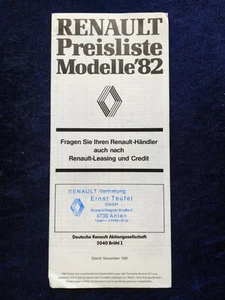RENAULT 4 5 9 14 18 Turbo Fuego 20 30 Alpine A310 V6 Preisliste 11.1981 - Bild 1 von 1