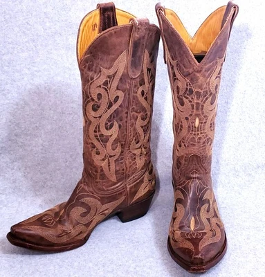 BOTAS VAQUERAS GRINGO ANTIGUAS PARA MUJER 7,5 M FRIDA PUNTA CORTA COSTURA ELEGANTE MARRÓN ÓXIDO Foto 1 de 4