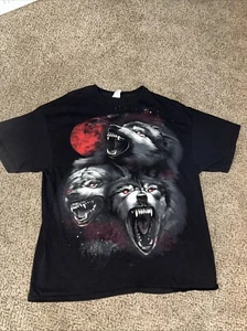 Vintage Wolves Tee Shirt Men’s Sz XL Delta Tag 90’s Red Moon Werewolves 😇✅ - Picture 1 of 9