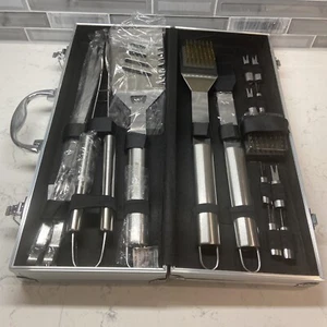 Home Complete 16 Pc Professional Stainless Steel Grill BBQ Set With Storage Case - Picture 1 of 12