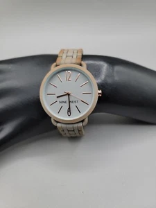 Nine West Moody Blue Silicone Ladies Quartz Watch 7" 37mm Large Dial - Picture 1 of 16