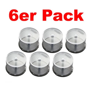 6er Pack Spindeln Cakebox leer für je 50 CD DVD oder Blu-Ray Discs • RESTPOSTEN - Bild 1 von 2