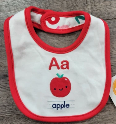 New! Baby Girl Gymboree Red A For Apple June Essentials Bib - Image 1 of 2