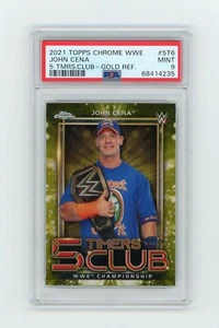 2021 Topps Chrome WWE JOHN CENA Gold Refractor 5 Timers Club #d /50 PSA 9 - Picture 1 of 2