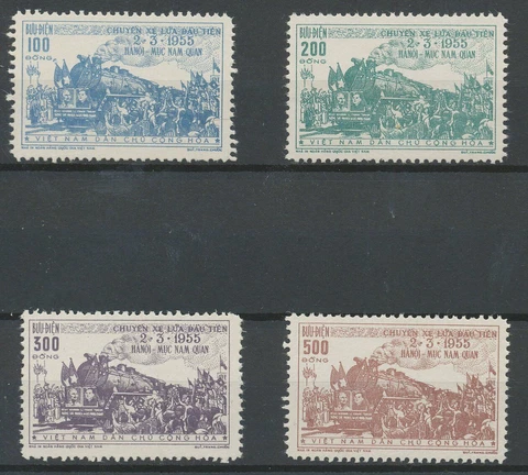 Vietnam #Mi31-Mi34 MNG CV€210.00 1956 Hanoi Railway [32-35 YT89-YT92] Cover