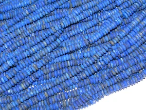 Platillo mate 5 mm lapislázuli cuentas de piedras preciosas 16" hebra - Imagen 1 de 1