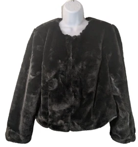 Eloquii, Faux Fur Jacket, Black, Size 14/16 - Picture 1 of 3