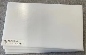 (4 Stück) 1/2” Dicke NATÜRLICHE UHMW-PE FLACHBLECH LAGER 0,500” x 11,500” x 19,8125” - Bild 1 von 1