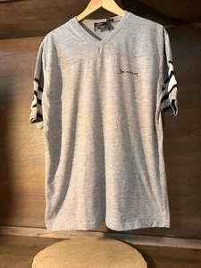 Vintage DUNLOP SMENS V NECK TEE SHIRT GRAY SHORT SLEEVE SIZE XL EUC - Picture 1 of 5