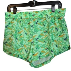 Pantaloncini sportivi DSG donna foderati a righe vita media mini mimetici verde medio - Foto 1 di 13