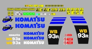 Komatsu WB93R 5 Stickers Adhésifs Kit Complet - Imagen 1 de 1