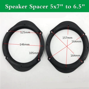 2pcs Car Speaker Spacer Mount Adaptor Converter 5x7" to 6.5" For Mazda 3 5 6 8 - Picture 1 of 6